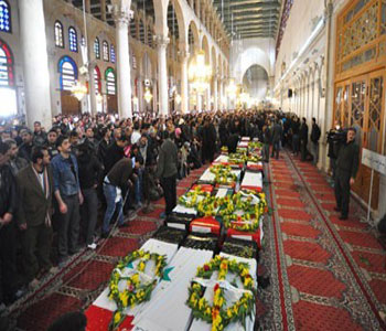 Siria pago el respecto a sus m&aacutertires desde la Mezquita Omeya y Hassoun llama a la unidad