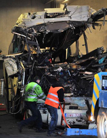Accidente de un autob&uacutes en Suiza
