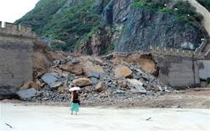 Un tramo de la Gran Muralla china se derrumba por las fuertes lluvias