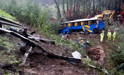 11 muertos y decenas heridos en un accidente de autobús en Portugal