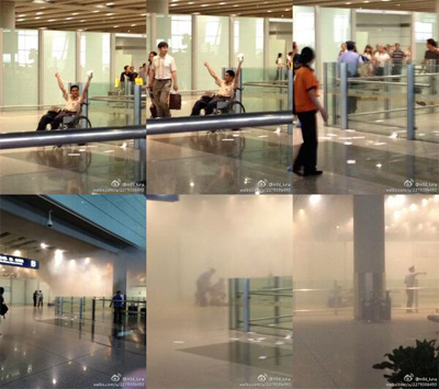Explosión en la sala de llegada del aeropuerto de Pekín
