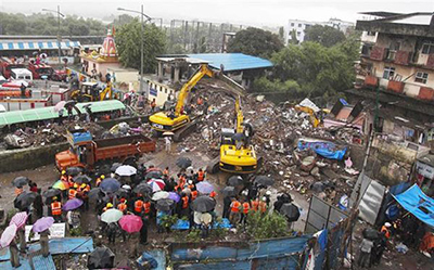Hundimiento de un edificio residencial en Bombay