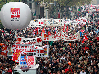Contra la reforma de las pensiones en Francia