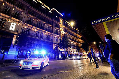 Manifestación a favor del presidente sirio en Montreux