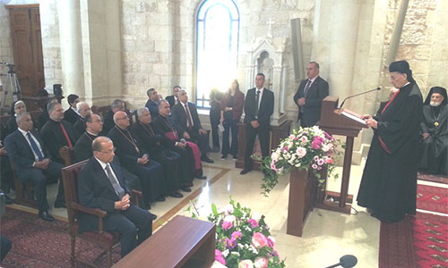 El presidente de Líbano visita al patriarca maronita en Bkerki