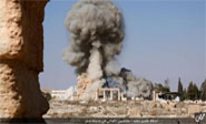 Daesh publica fotos de la destrucción de Baal shamin en Palmira