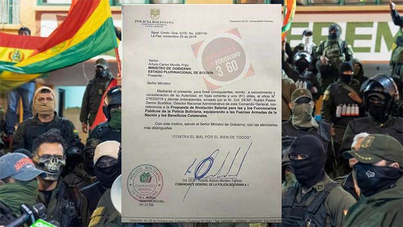Evo Morales revela exigencia de la Polic&iacute;a boliviana por su servicio al golpe de Estado