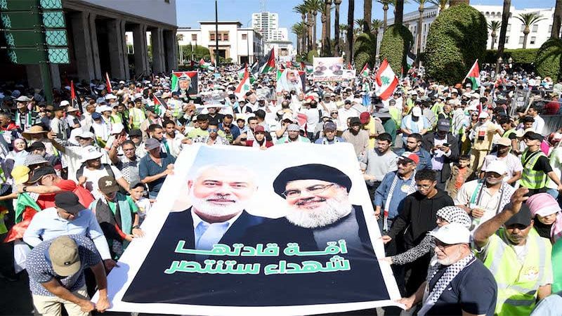Miles de marroqu&iacute;es exigen en Rabat el fin de los ataques israel&iacute;es contra Gaza y L&iacute;bano