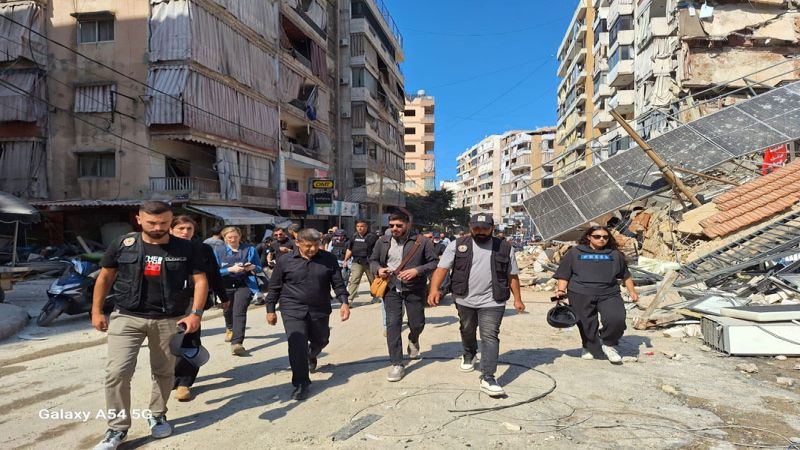Gira mediática en los lugares del Dahieh bombardeados por el ejército sionista de Tel Aviv (fotos)