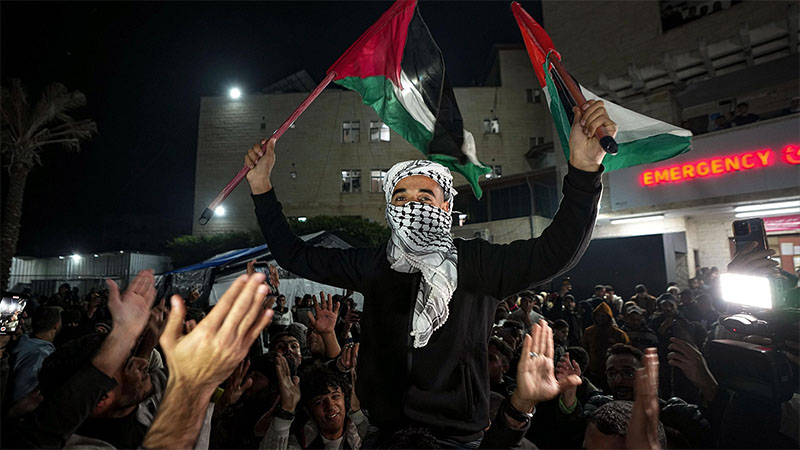 Júbilo entre los palestinos de la Franja de Gaza tras el alto el fuego